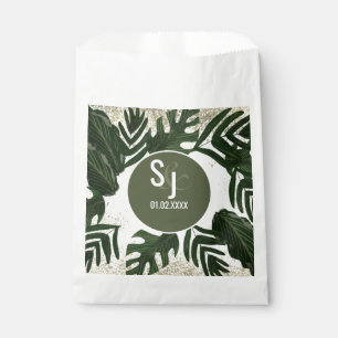 Sacolinha Monstera Tropical Falso Salpico Dourado