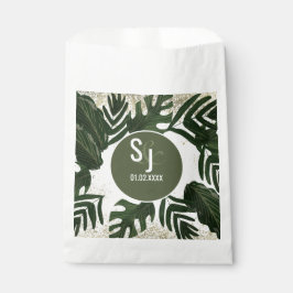 Sacolinha Monstera Tropical Faux Dourada Splash