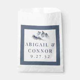 Sacolinha Montanha Nebulosa Azul Cinza Branco Elegante Borda