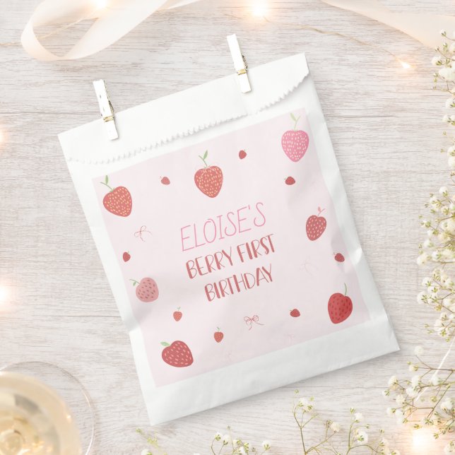 Sacolinha Morango 1rua Berry Primeiro Aniversário Bolsas Fav (Cortado)