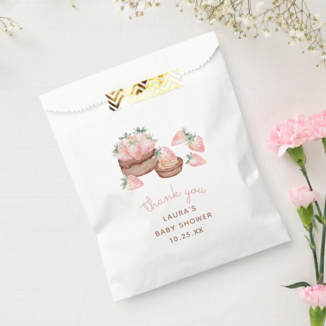 Sacolinha Morango Chocolate Bolo Berry Chá de fraldas doce (Selado)