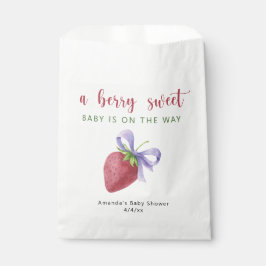 Sacolinha Morango de aquarela e Chá de fraldas de arco roxo