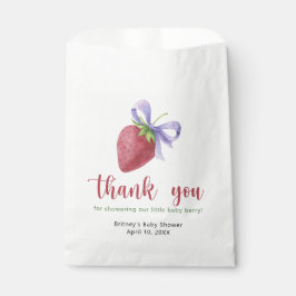 Sacolinha Morango doce com um arco - obrigado