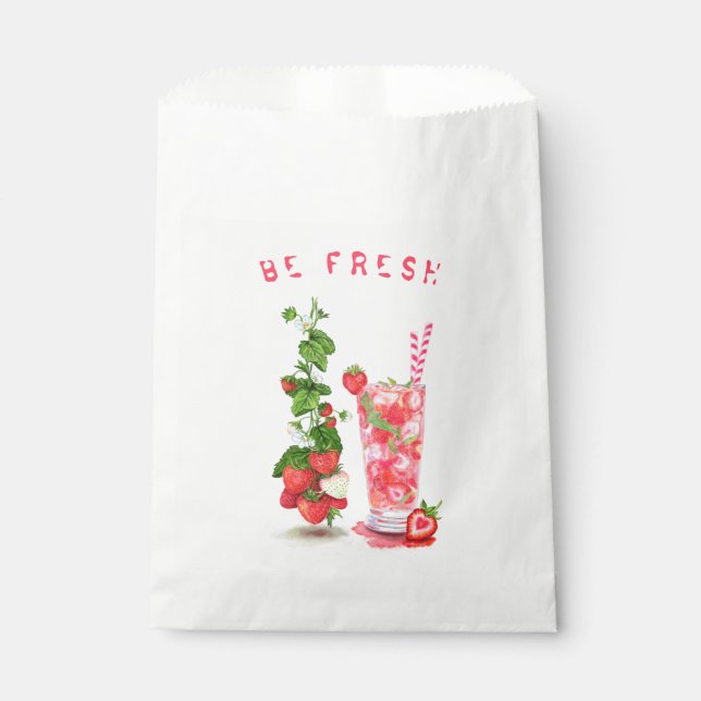 Sacolinha Morango Suco de Bebida Legal Fruta Favor Bag (Frente)