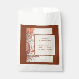 Sacolinha motivo de casamento tribal bege