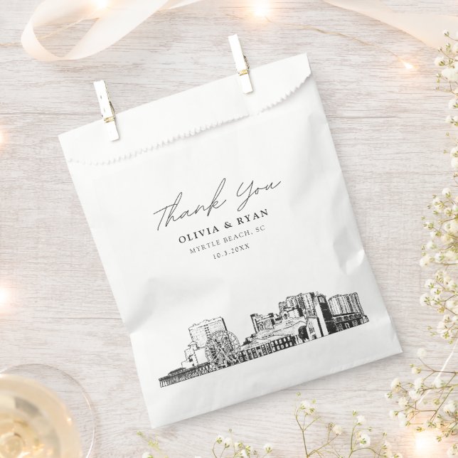 Sacolinha Myrtle Beach Wedding Personalised Favor Bag (Cortado)
