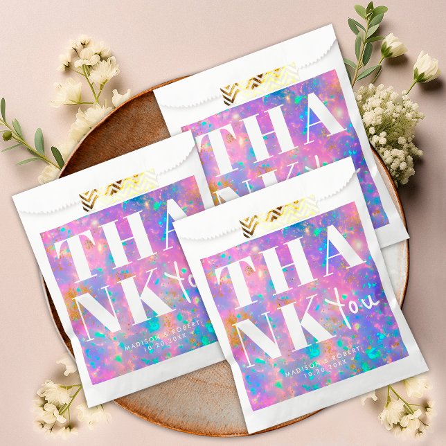 Sacolinha Na moda Opal Stone Modern Obrigado Festa de casame (Criador carregado)