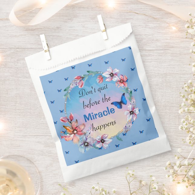 Sacolinha Não Sair antes do milagre acontecer | Floral Azul (Cortado)