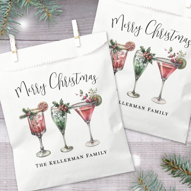 Sacolinha Natal Festivo (Festive Merry Christmas Cocktail Favor Bag)
