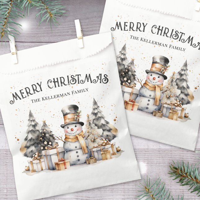 Sacolinha Natal Preto Branco (Black White Festive Winter Merry Christmas Favor Bag)