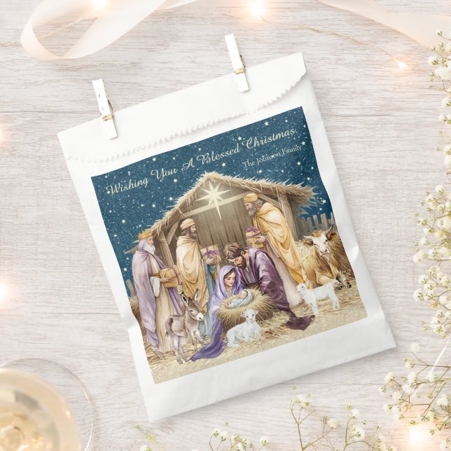 Sacolinha Natividade natalícia de aquarela (Cortado)