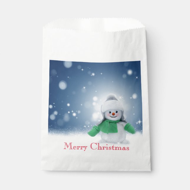 Sacolinha Neve com um lenço verde (Frente)