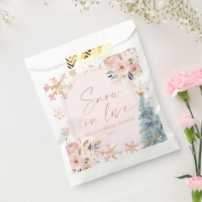 Sacolinha Neve No Amor Floco De Neve Rosa Casamento De Inver (Selado)