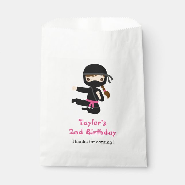 Sacolinha Ninja Girl Favor Bolsas Personalizadas Festa de an (Frente)