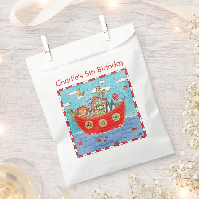 Sacolinha Noah's Ark Birthday personalizado (Cortado)