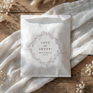 Sacolinha Noiva Floral Vintage Rosa Pó Rosa Doce Casamento