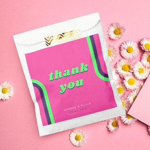 Sacolinha Noivado Rosa E Verde, Obrigado Casamento