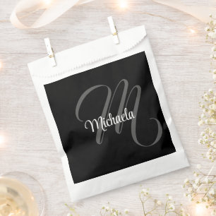 Sacolinha Nome inicial do monograma moderno minimalista