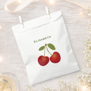 Sacolinha Nome personalizado da fruta das cerejas vermelhas 