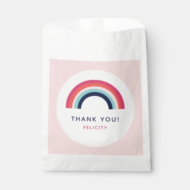 Sacolinha Nome Personalizado do Arco-Íris de Meninas Azul Ro (Frente)