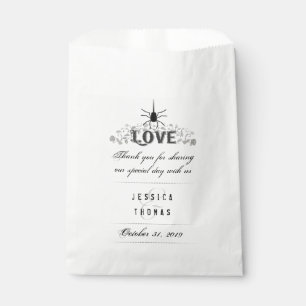 Sacolinha Nomes de casamento de amor gótico preto e branco d