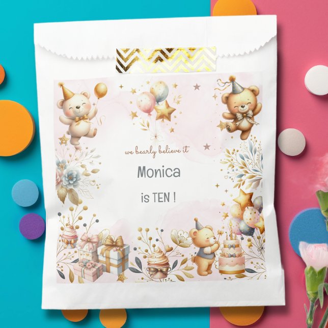 Sacolinha Nós acreditamos, aniversário de criança de ursinho (Criador carregado)