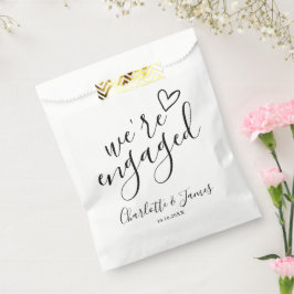 Sacolinha Nós estamos noivos Festa de noivado preto e branco