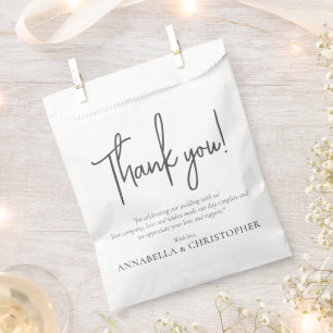 Sacolinha Nota de Agradecimento para Casamento Estilo Minima