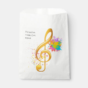 Sacolinha Nota musical de Treble Clef. Texto editável