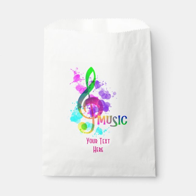 Sacolinha Nota Musical Funky Rainbow Temida Personalizada (Frente)