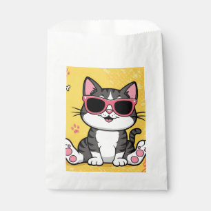 Sacolinha Notebook de gato engraçado Gato de desenho vestind