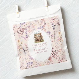 Sacolinha Novo capítulo baby shower aquarela, flor silvestre