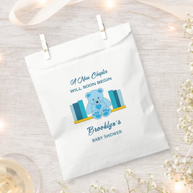 Sacolinha Novo capítulo Storybook Chá de fraldas Blue Teddy  (Cortado)