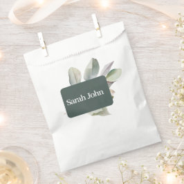 Sacolinha número de mesa de eucalipto moderno