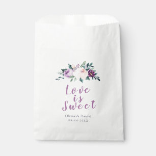 Sacolinha O amor é casamento roxo botânico de florescênci