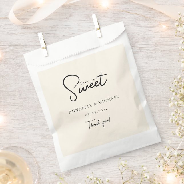 Sacolinha O amor é doce! Elegante, Simpel, Casamento (Cortado)