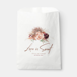 Sacolinha O Amor é Doce Grama das Pampas Floral de Terracota