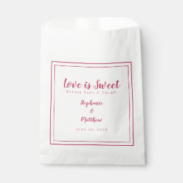 Sacolinha O Amor é Doce Pegue Um Tratamento Magenta Vermelho