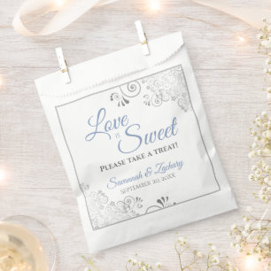 Sacolinha O amor é o doce Casamento de Cinzas Azuis Lace