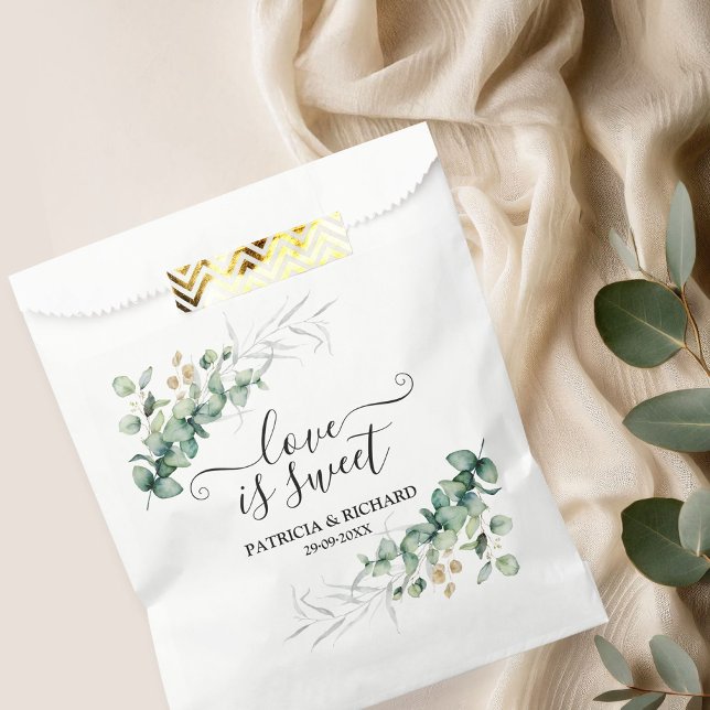 Sacolinha O Amor é Verde Suave Eucalipto Casamento (Criador carregado)