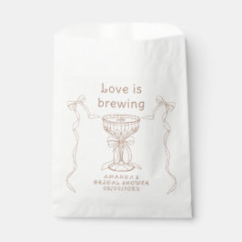 Sacolinha O amor está fervendo Chá de noiva desenhado à mão
