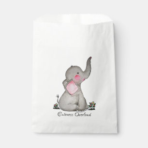 Sacolinha O elefante bonito do bebê da aguarela com cora &