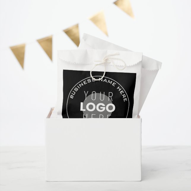 Sacolinha O nome da sua empresa, site + imagem carregada (Festa)