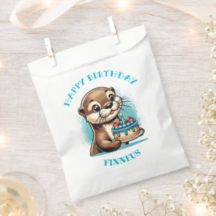 Sacolinha O Primeiro Aniversário do Otter Themed Boy persona