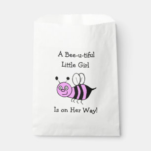 Sacolinha O rosa Bumble as bolsas do favor do chá de fralda