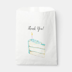 Sacolinha Obrigado aguarela do bolo de aniversário