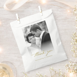 Sacolinha Obrigado Casamento Foto Caligrafia Clássica