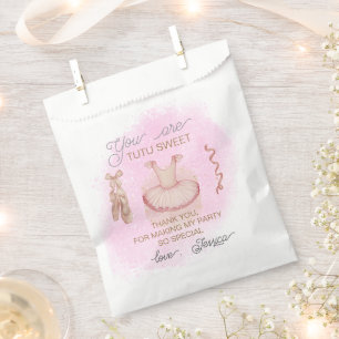 Sacolinha Obrigado de aniversário de Balé rosa, a favor