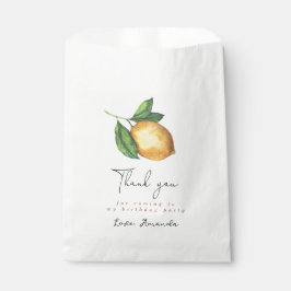 Sacolinha Obrigado de limão de primeiro aniversario de citro
