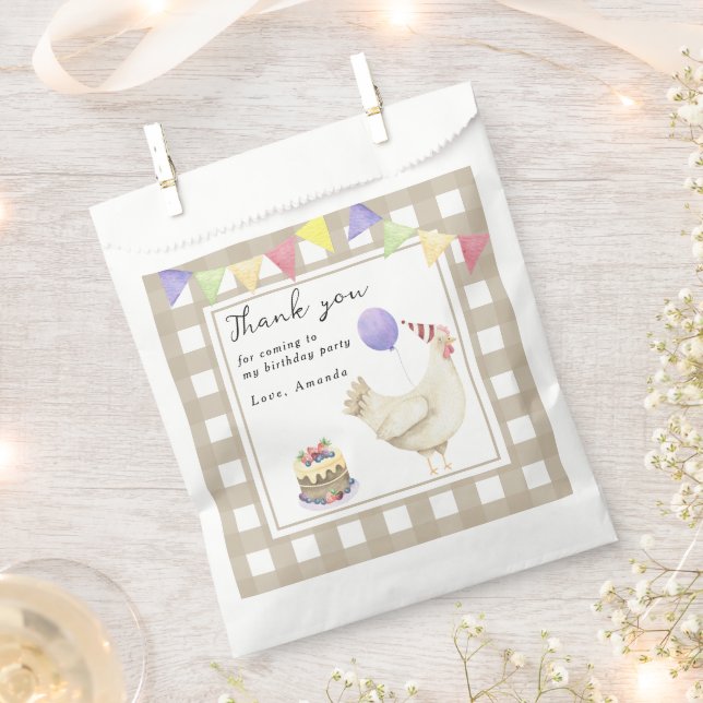 Sacolinha Obrigado de primeiro aniversario de Pintinho de Ci (Cortado)